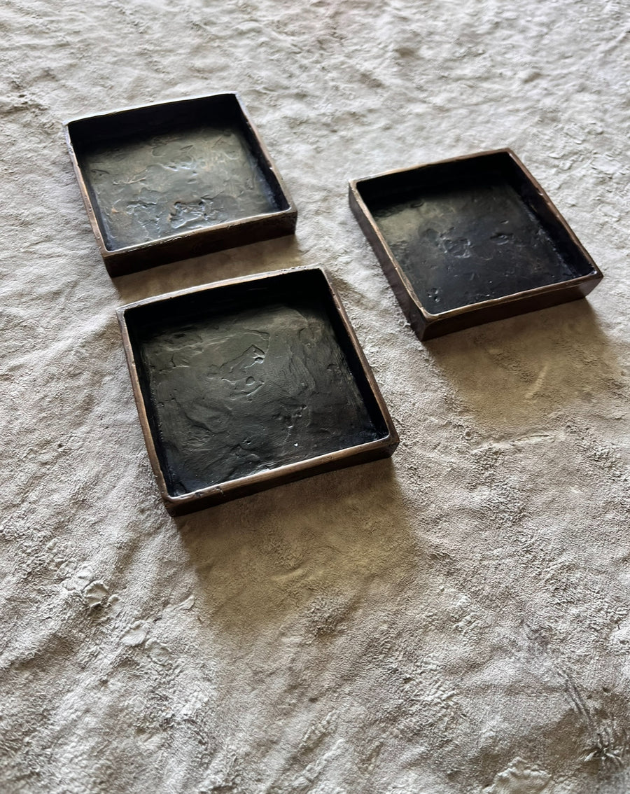 Patinated Cast Bronze Low Tray