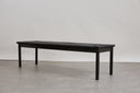 Blackened Oak Bench with Woven Seat
