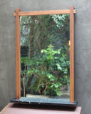 Walnut Frame Mirror with Marble Shelf