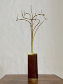 Rosewood & Brass Table Lamp Sculpture