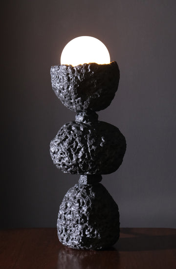 ON HOLD ** Lithic Ceramic Lamp Sculpture
