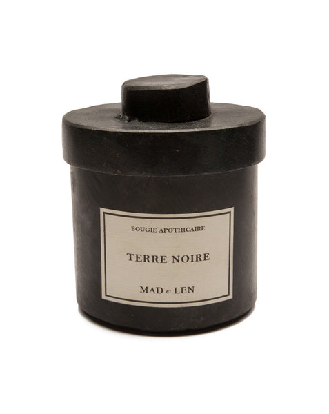 Mad et Len Bougie Totem Square Grande - TERRE NOIRE (Black Wax)