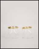 Set of Four Pentagon Rocks Glasses with Gold Lip