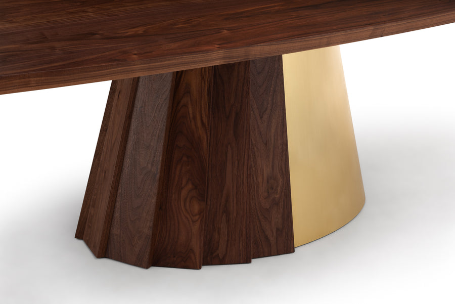 Orion Dining Table with Timber + Metal Base