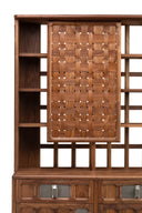 ARTS AND CRAFTS 3-UNIT CABINET with WOVEN TIMBER