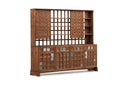 ARTS AND CRAFTS 4-UNIT CABINET with WOVEN TIMBER