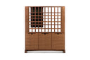 ARTS AND CRAFTS 3-UNIT CABINET with FLORES TEXTILE