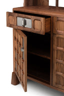 ARTS AND CRAFTS 3-UNIT CABINET with WOVEN TIMBER