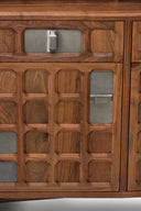 ARTS AND CRAFTS 3-UNIT CABINET with WOVEN TIMBER