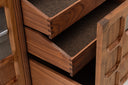 ARTS AND CRAFTS 3-UNIT CABINET with WOVEN TIMBER