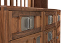 ARTS AND CRAFTS 3-UNIT CABINET with WOVEN TIMBER