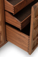 ARTS AND CRAFTS 3-UNIT CABINET with WOVEN TIMBER