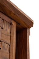 ARTS AND CRAFTS 3-UNIT CABINET with WOVEN TIMBER