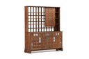 ARTS AND CRAFTS 3-UNIT CABINET with WOVEN TIMBER