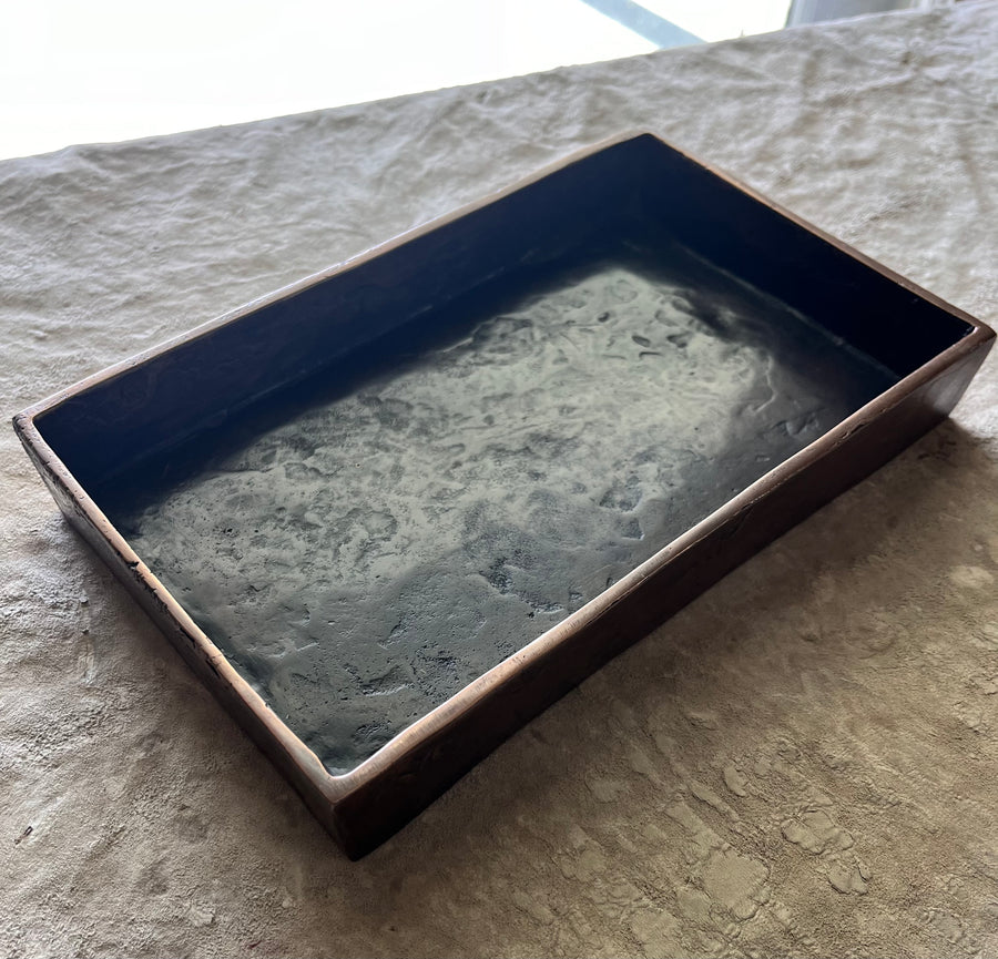 Large Cast Bronze Rectangular Tray