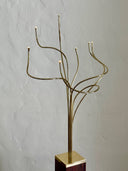 Rosewood & Brass Table Lamp Sculpture