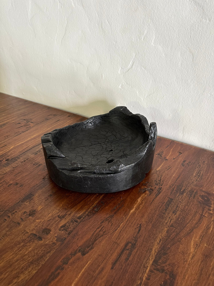 Shou Sugi Ban Hand Carved Teak Bowl