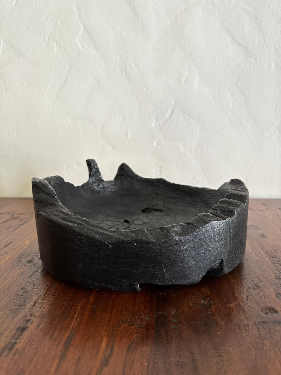 Shou Sugi Ban Hand Carved Teak Bowl