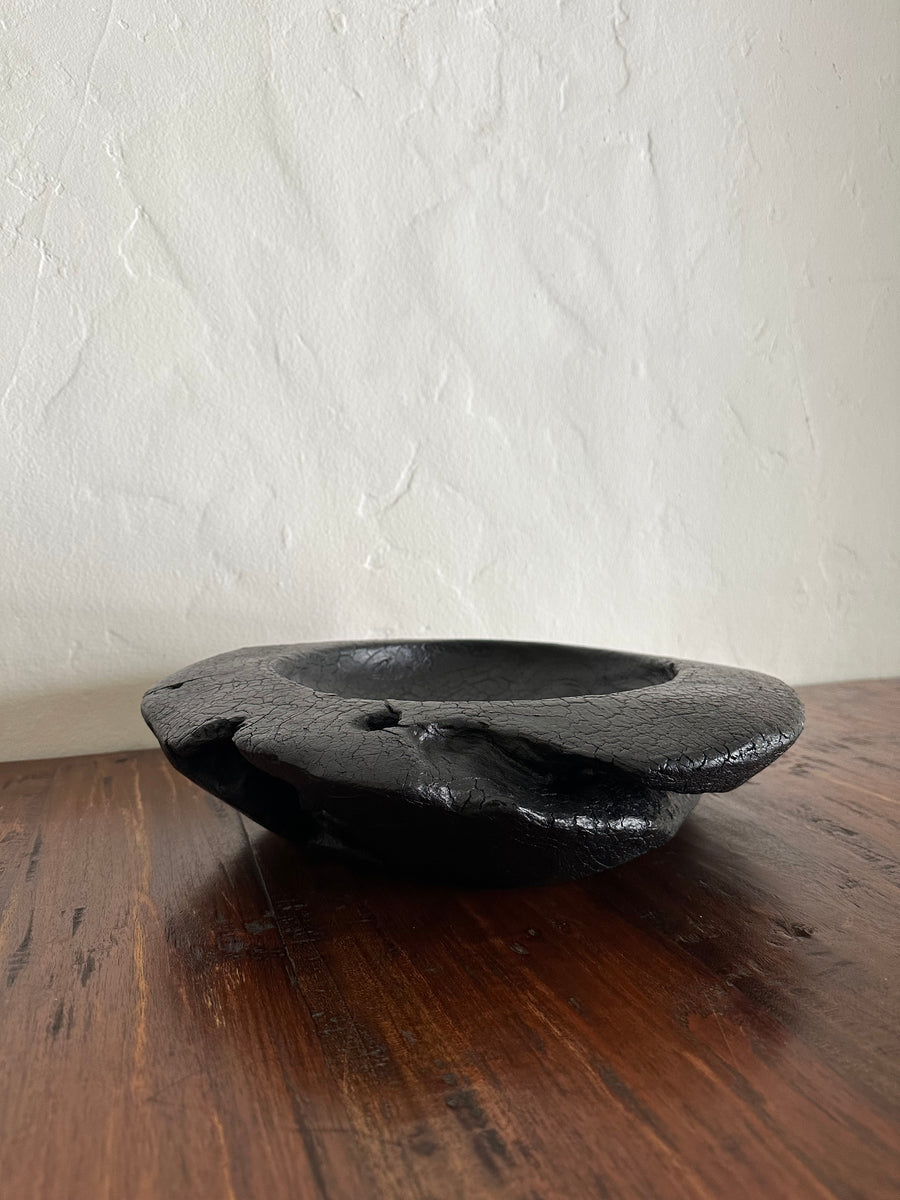 Shou Sugi Ban Hand Carved Teak Bowl