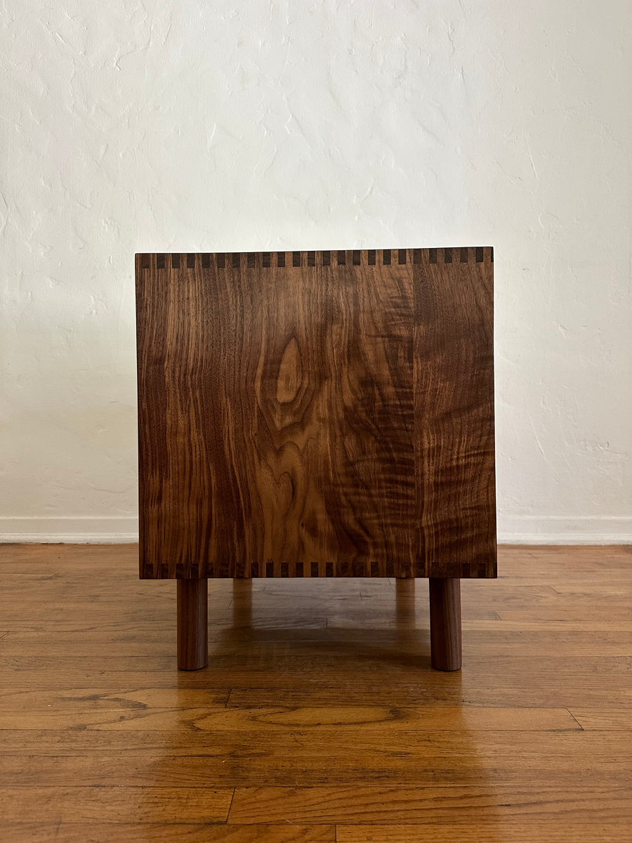 Walnut Nightstand with Brass Pulls