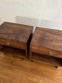Walnut Nightstand with Brass Pulls