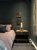 Walnut Nightstand with Brass Pulls