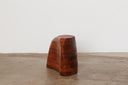 Liminal Bodies sculptural form in dark stained wood, front view