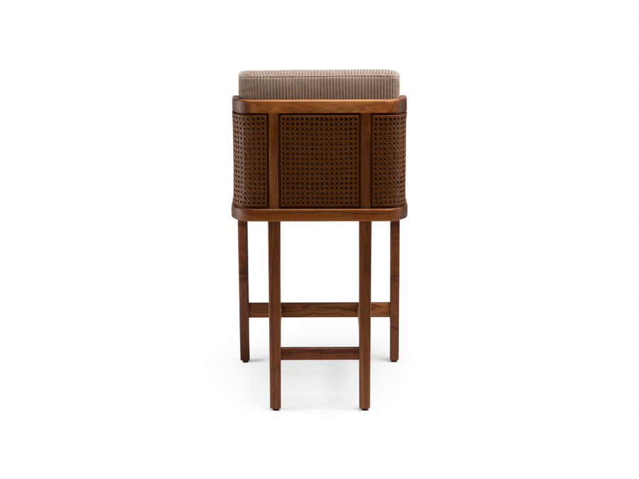 Throne Barstool with Rattan