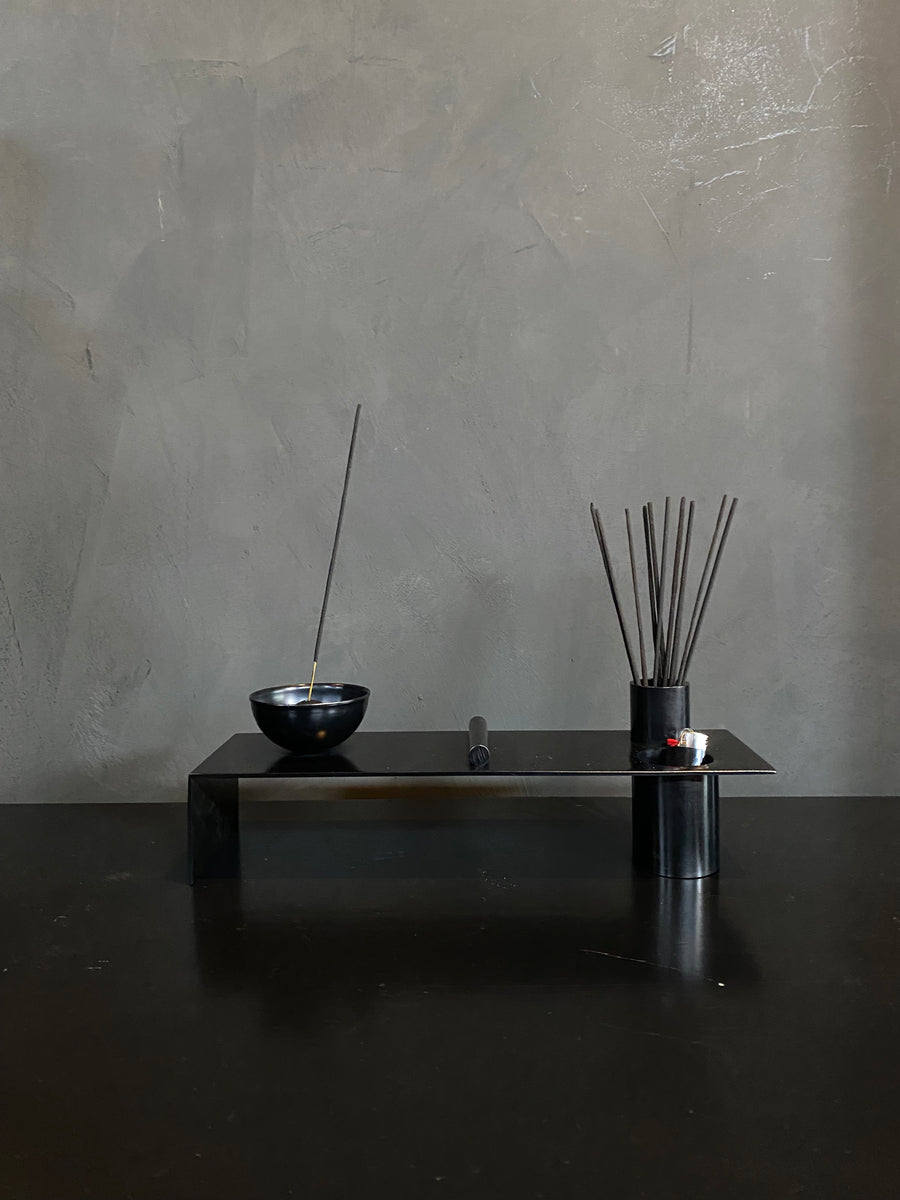 2 in 1 Incense Tray in Blackened Steel