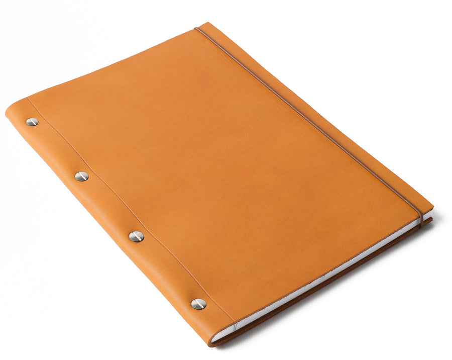 Large Leather Notebook in Gold