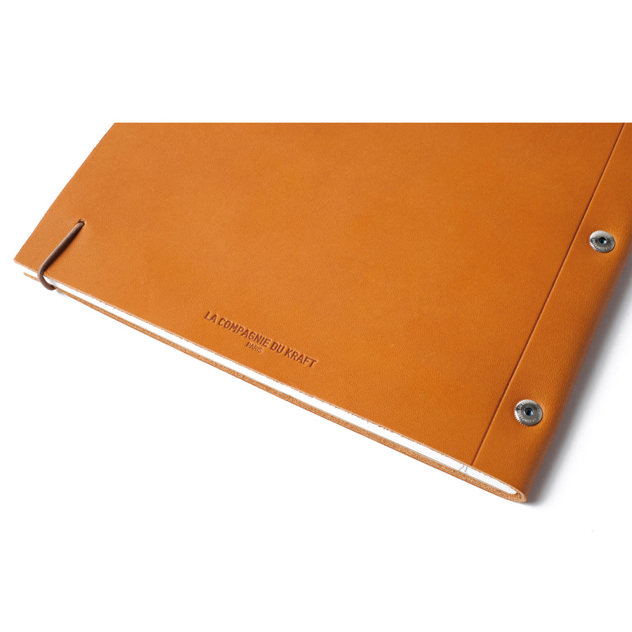 Large Leather Notebook in Gold