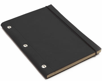 Medium Leather Notebook in Black