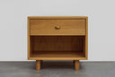 Oak Nightstand with Brass Pulls