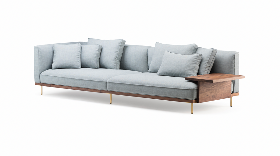 Belle Reeve Sofa System - Long Sofa with One Arm + One Flat Armrest