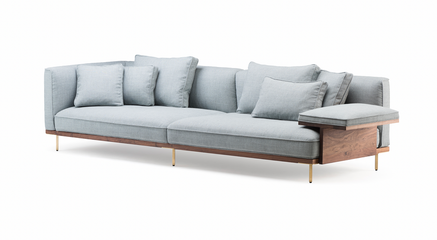 Belle Reeve Sofa System - Long Sofa with One Arm + One Flat Armrest