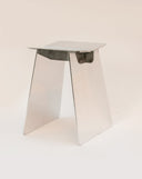 Ssang Mirror Polished Aluminum Stool